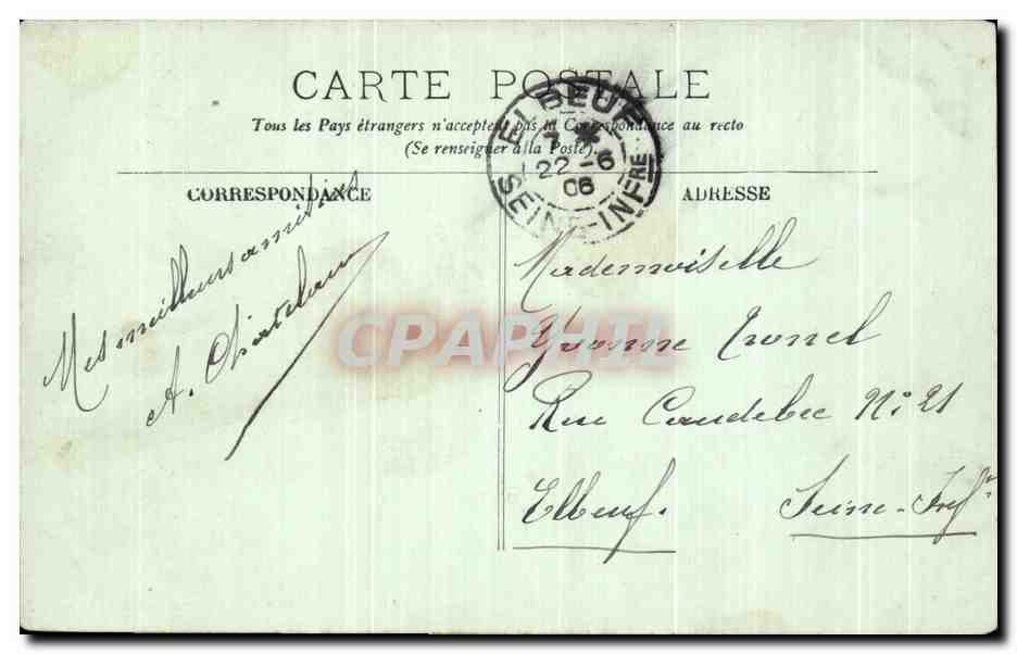 CPA Amiens l'Hospice Saint Victor — Verso