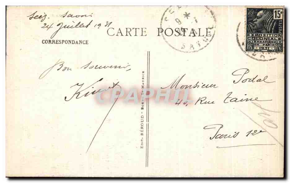 CPA Cot du Petit St Bernand L'Hospice Piccolo Bernardo l'Ospizio — Rückseite