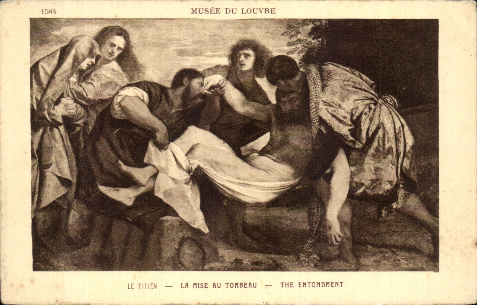 CPA Fantaisie Musee du Louvre Paris Le Titien La mise au tombeau 