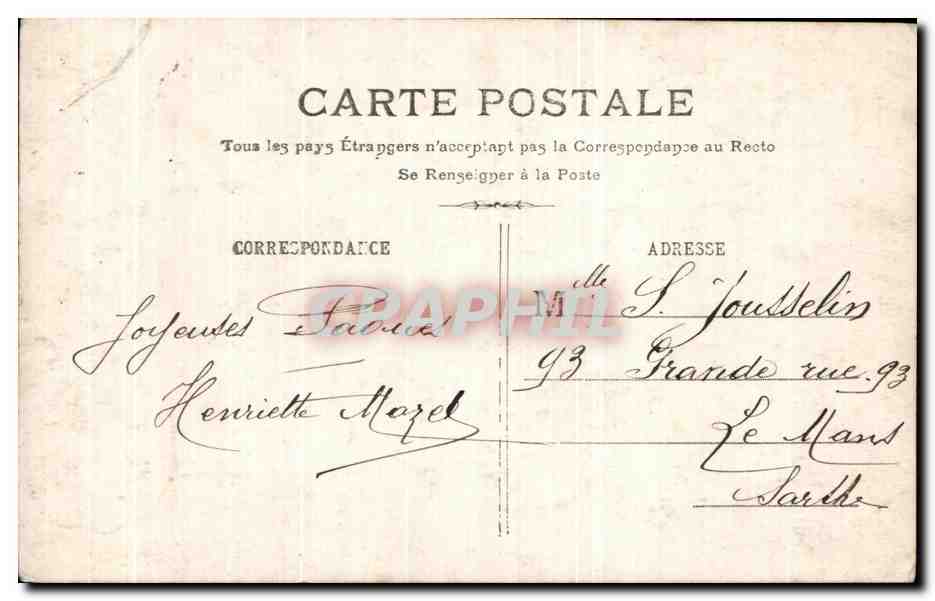 CPA Fantaisie Femme Oeufs Paques — Verso