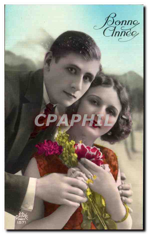 Couple amoureux — Bonne Année 1929 — DÉDÉ PARIS 1571