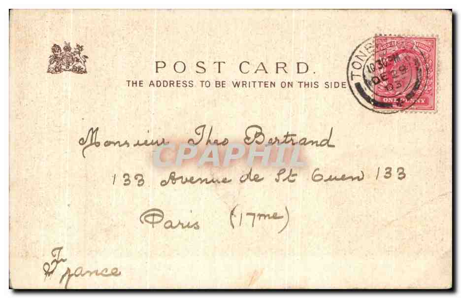 Femme en robe verte et rouge — éditeur Raphael Tuck & Sons — n° 309 — Reverso