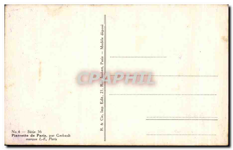 CPA Fantaisie Femme Pierrette de Paris Gerbault  — Verso