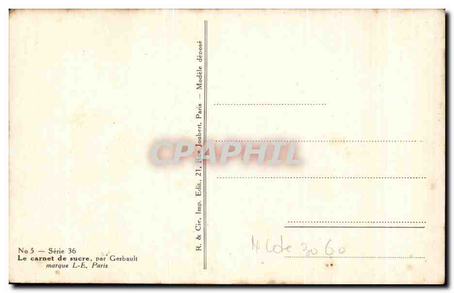 Femme et chien — publicité pour un carnet de sucre — H. Eyerbault — Reverso