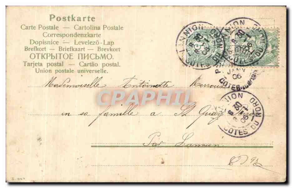CPA Fantaisie Enfants Nains Gnomes Trefles — Rückseite