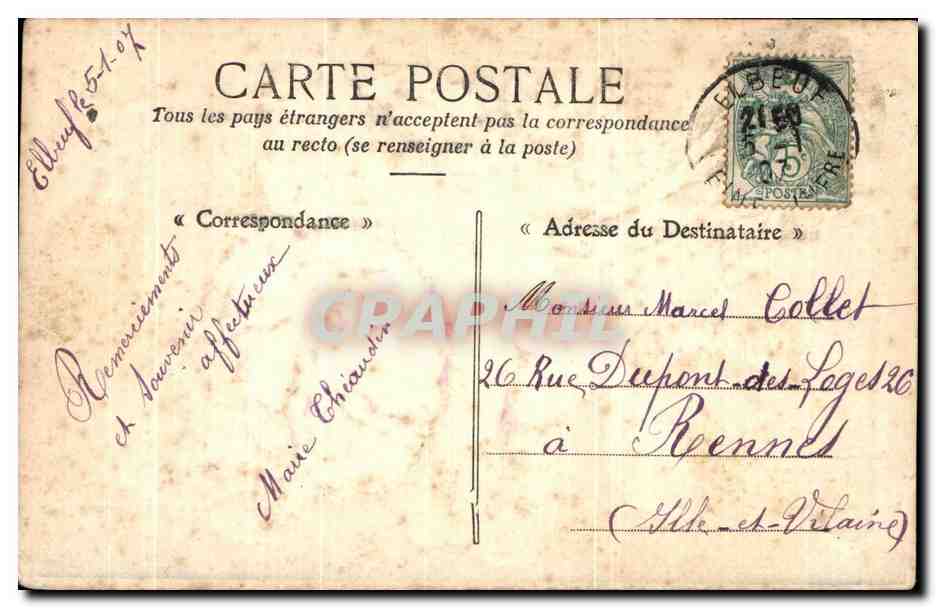 CPA Fantaisie Fleurs  — Rückseite