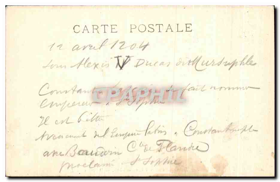 CPA Musee du Louvre Paris Entree des Croises a Constantinople Delacroix Turquie  — Rückseite