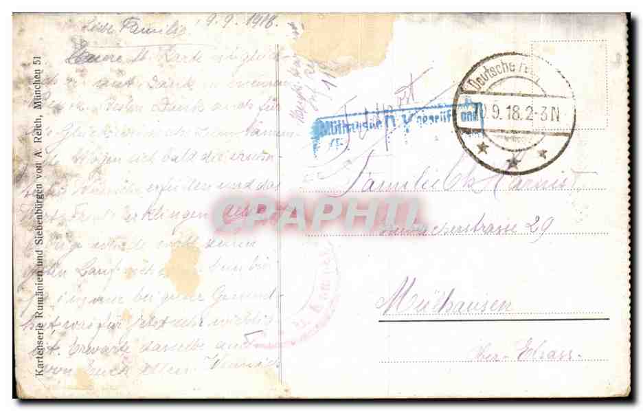CPA Fantaisie Homme Militaria — Rückseite