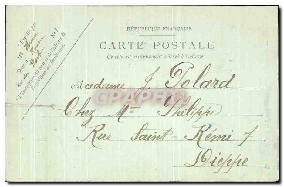 CPA Rouen Portail de Saint Maclou Jean Goujon  — Rückseite