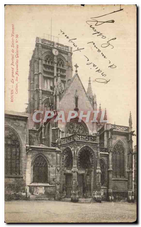 CPA Rouen Le Grand Portail de Saint Vincent 