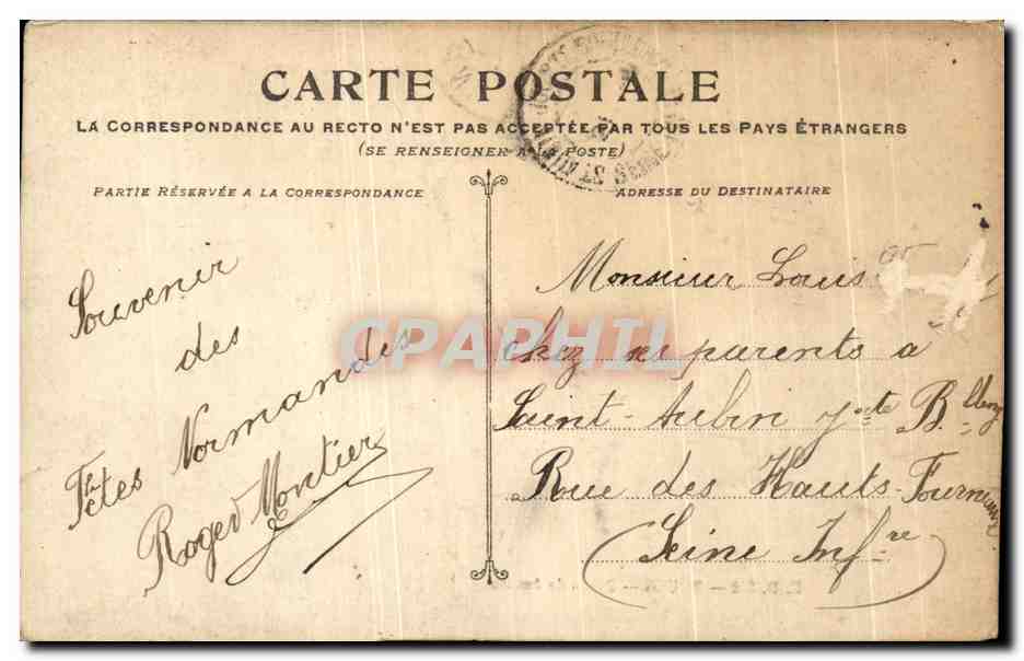 CPA Rouen Palais de Justice — Verso