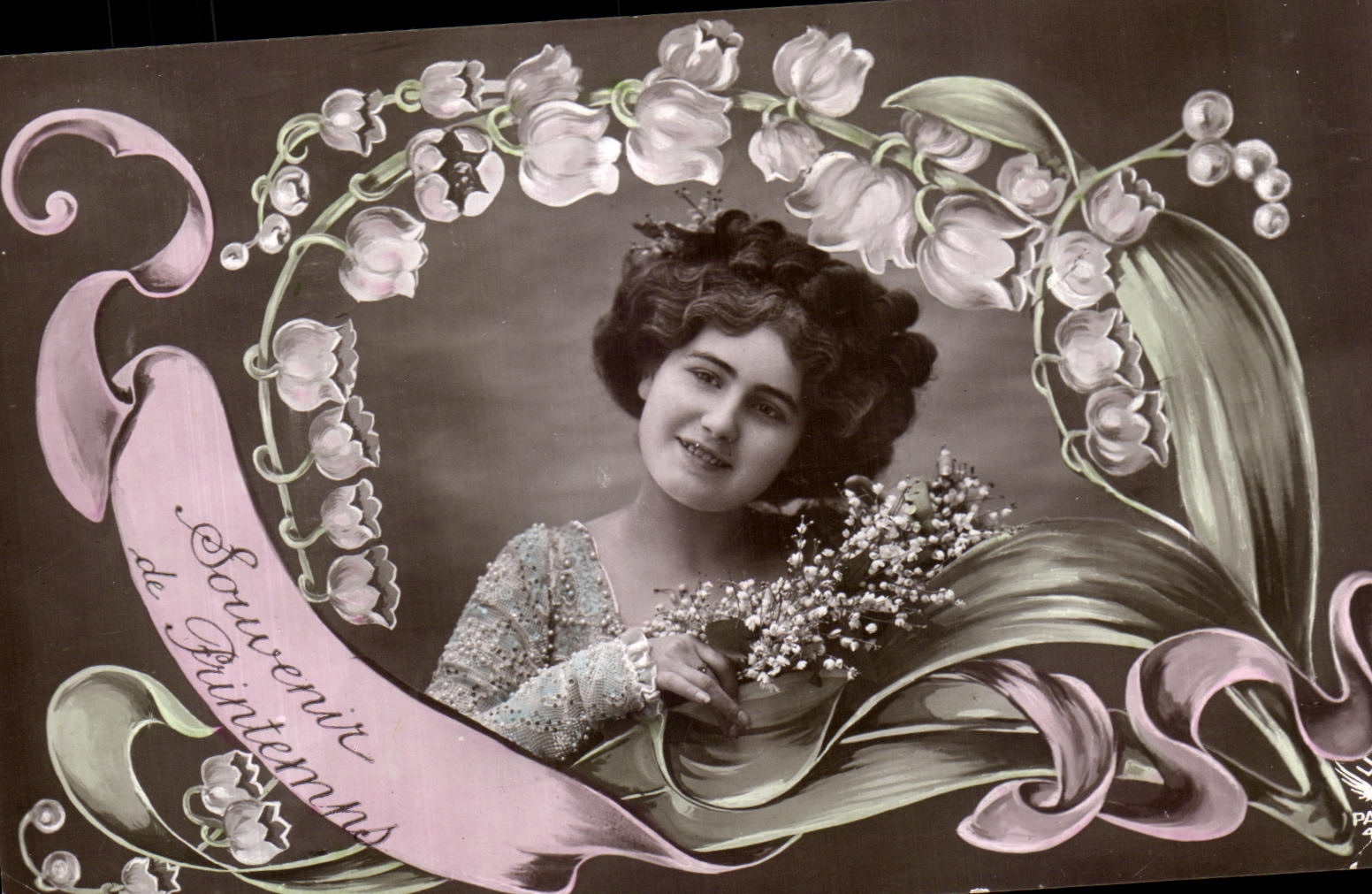 CPA Sauvenir du printemps Femme Muguet