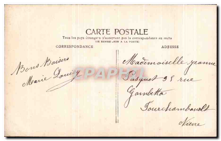 CPA Fantaisie Enfant — Rückseite