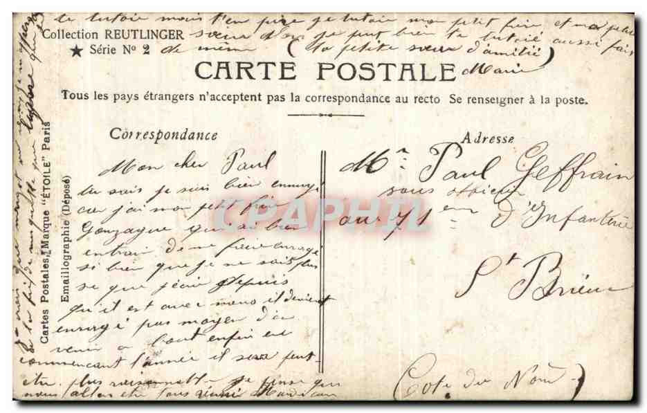 Arletette Dorgère — Paris, No 25 — Rewtlinger — Verso