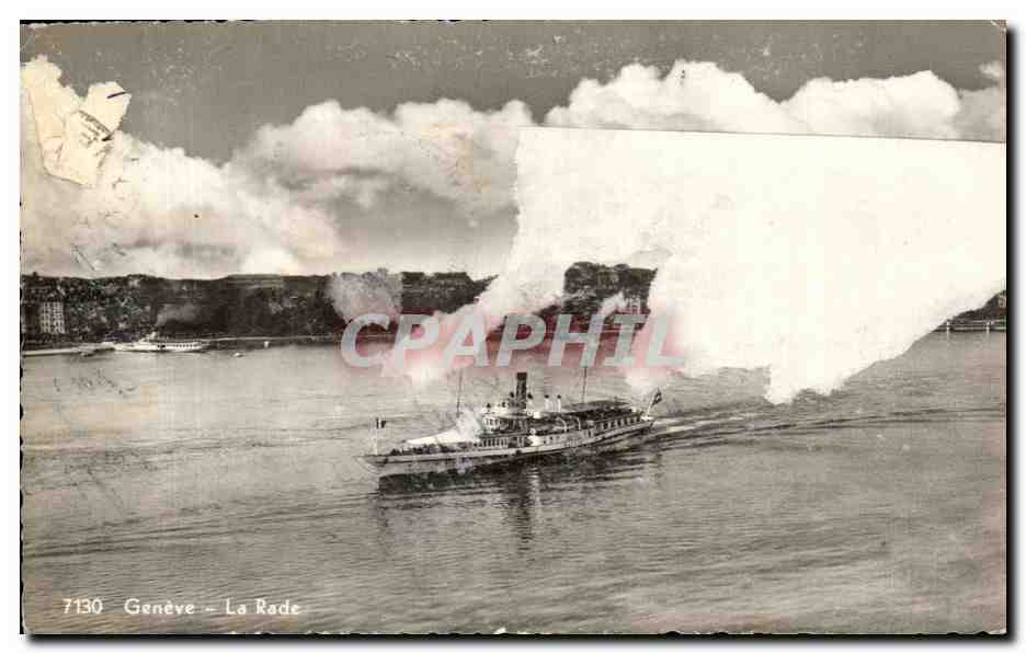 CPA Geneve La Rade Bateau