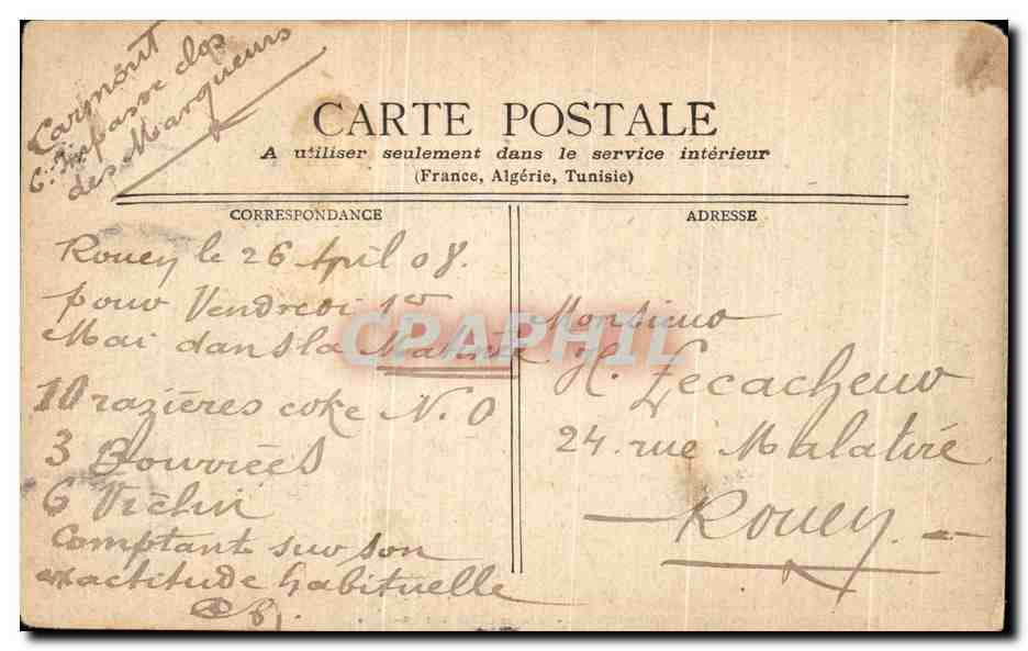 CPA Monaco Palais Du Prince La tete de Chien — Rückseite