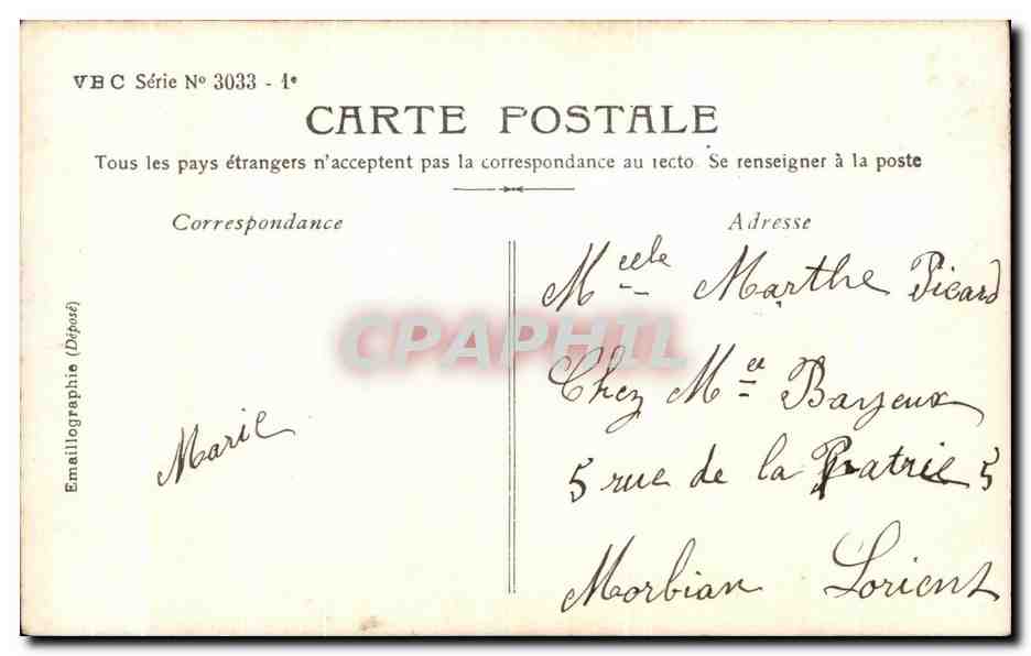 CPA Mon Meilleur Souvenir Enfant — Rückseite