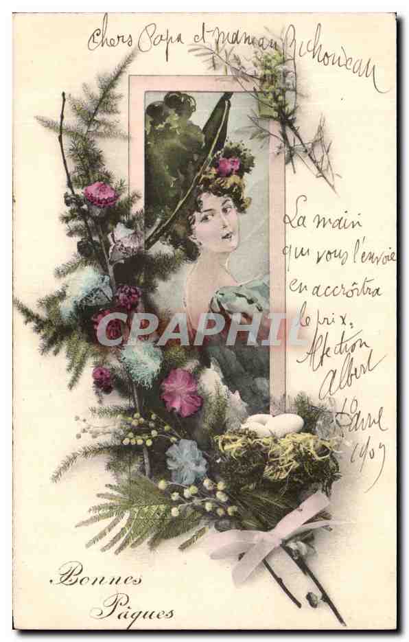 Femme au cadre — Pâques — P.L. Paris