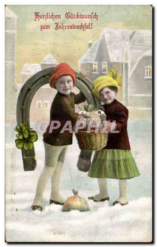 CPA Fantaisie Enfants Fer a cheval