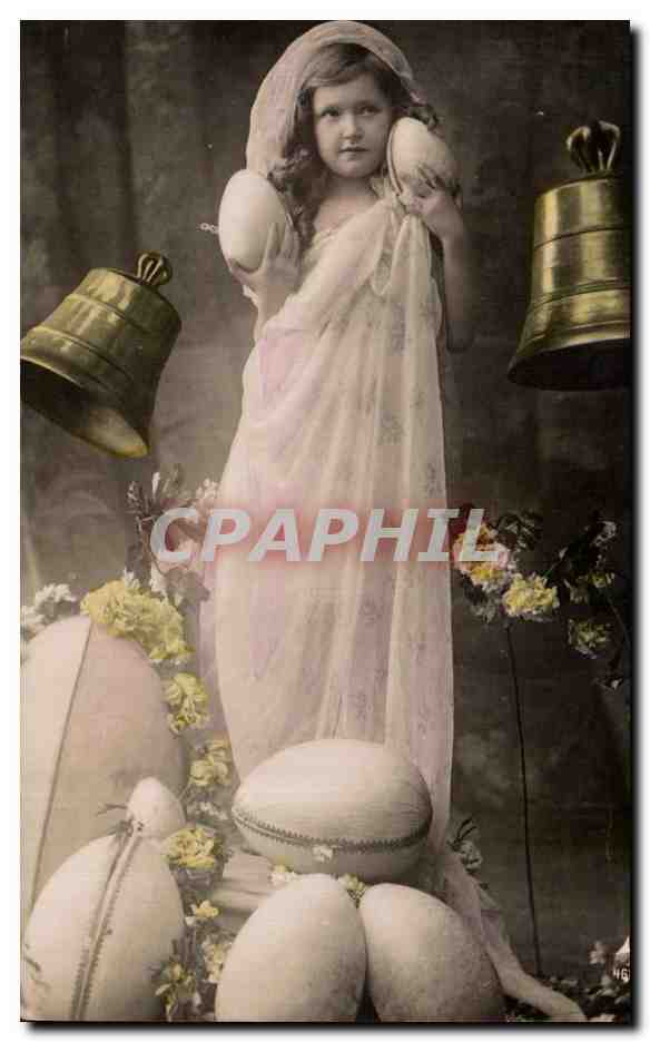 CPA Fantaisie Enfant oeufs Paques