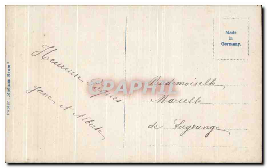 CPA Fantaisie Enfant oeufs Paques — Rückseite