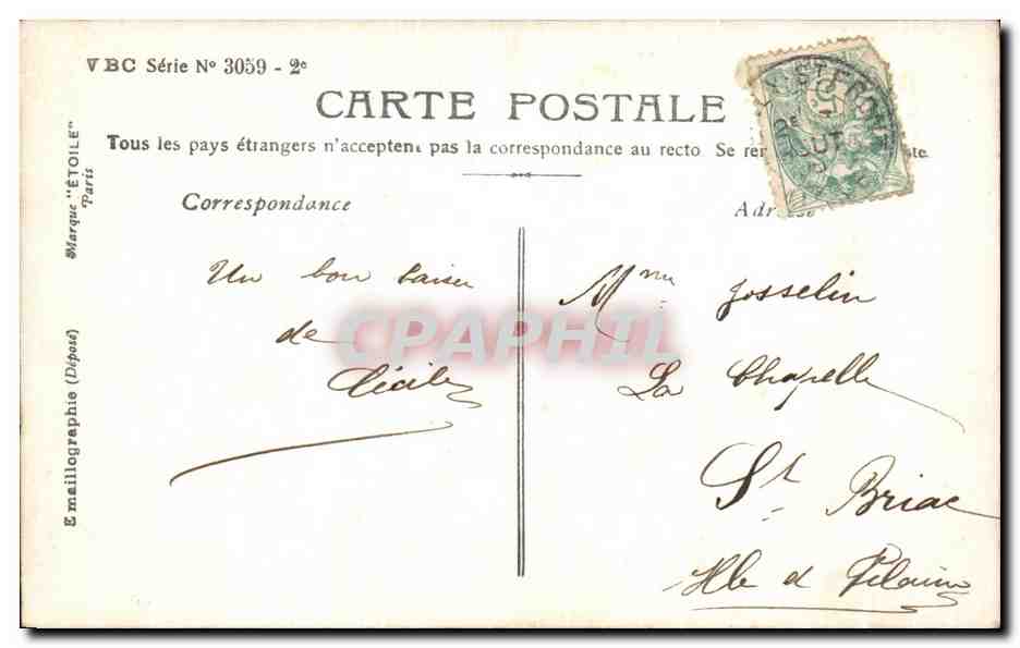 CPA Fantaisie Enfant — Verso