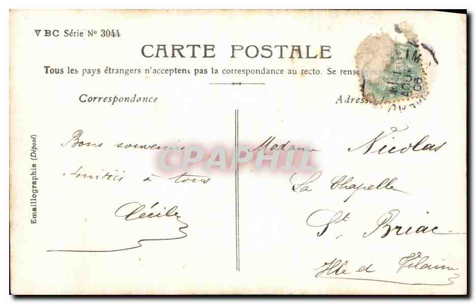 CPA Fantaisie Enfants — Rückseite