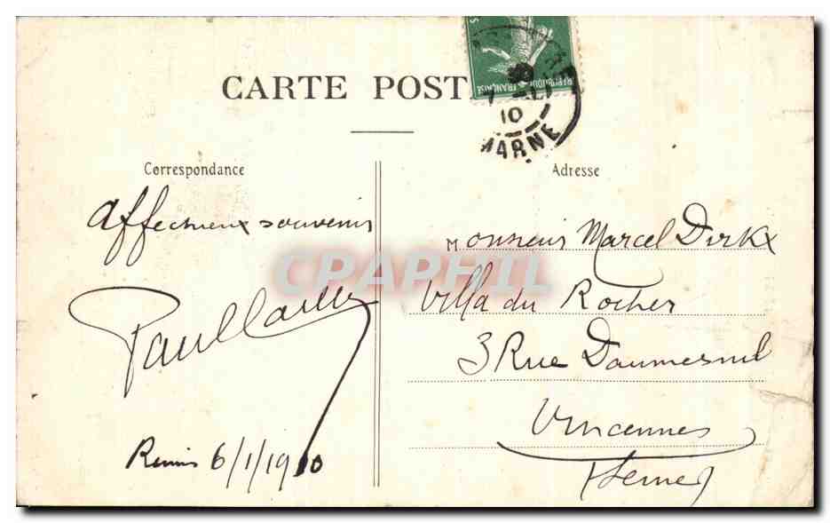 CPA Reims La Fontaine sube — Rückseite