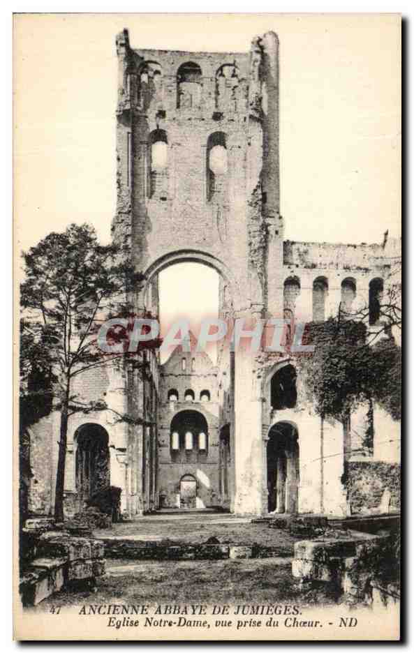 CPA Abbaye de Jumieges Eglise Notre Dame vue Prise du Choeur