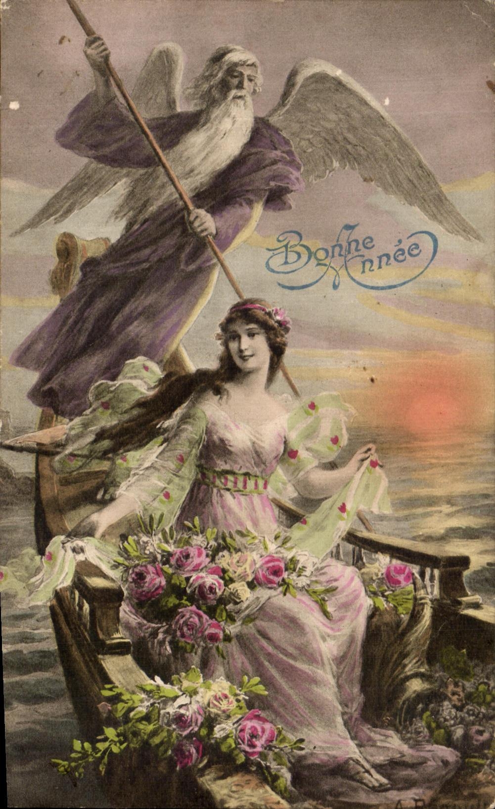 CPA Fantaisie Femme Allegroe Ange 