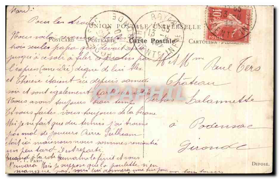CPA Fantaisie Femme  — Rückseite