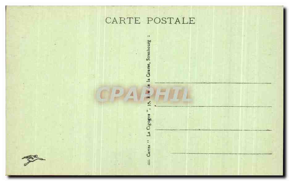 CPA Fantaisie Nid de cigognes en Alsace  — Rückseite