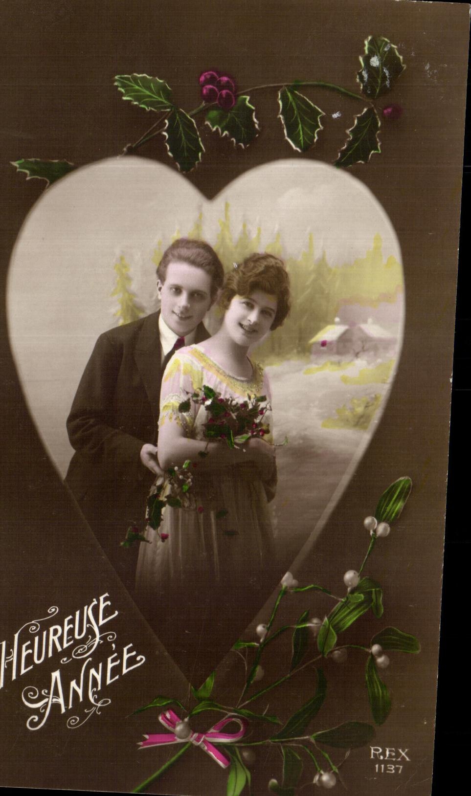CPA Fantaisie Femme Coeur 