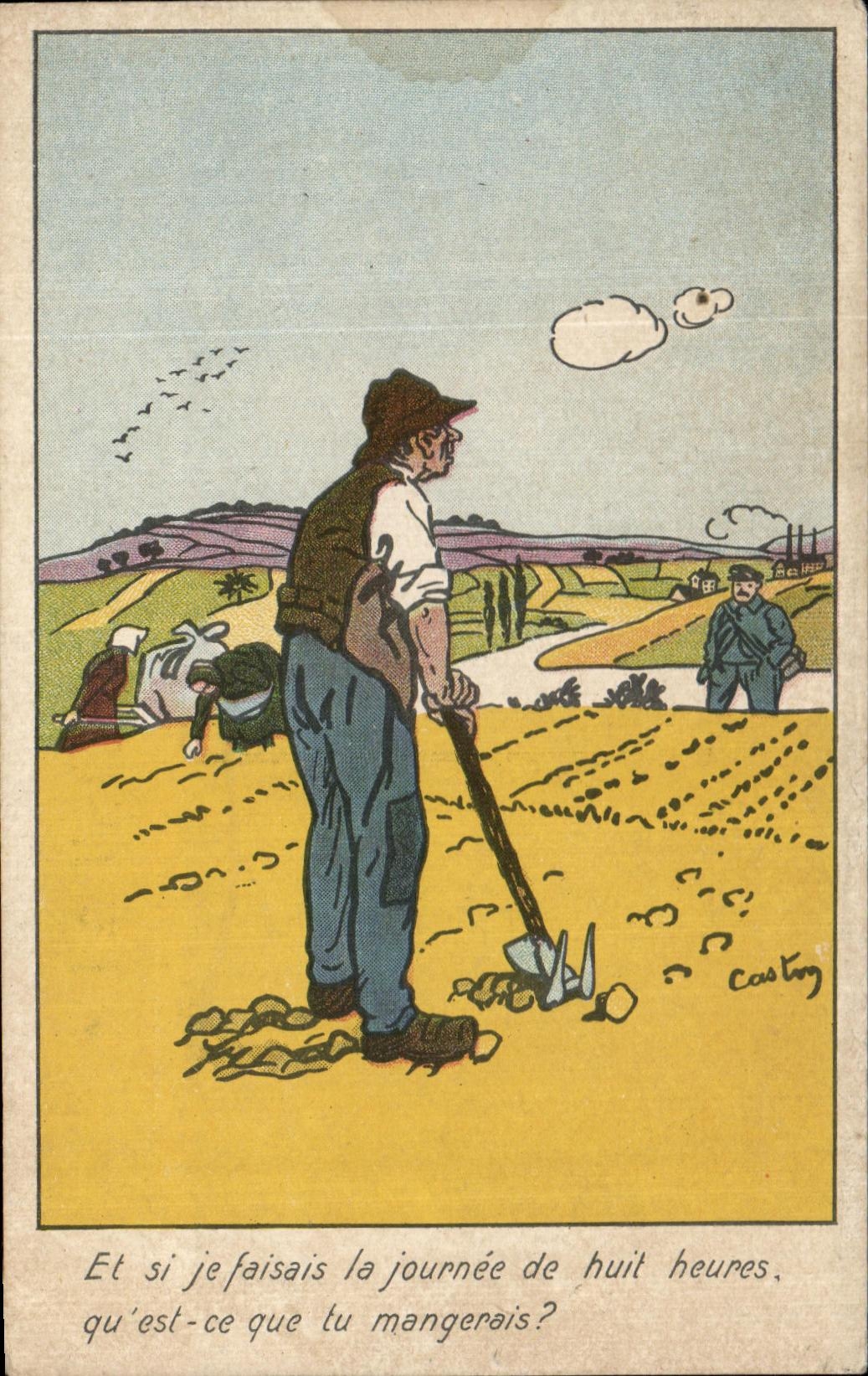 CPA Et Si Je Faisais La Journee De Huit Heures paysan