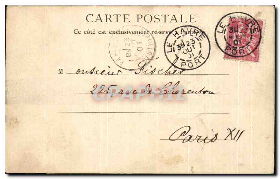 CPA L'Avant Port Le Havre — Rückseite