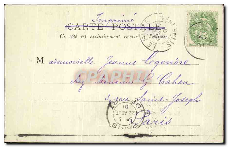 CPA Le Havre Le Grand Quai Bateaux — Rückseite