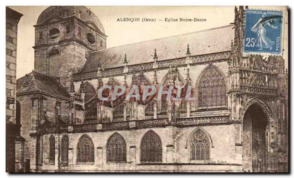 CPA Alencon Eglise Notre Dame