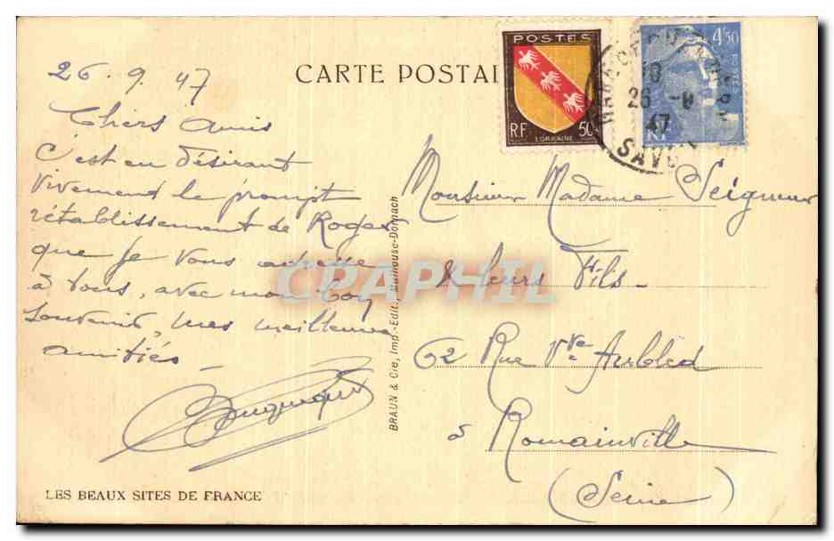 Le Doron au pied des glaciers de Larcellin — Pralognan — Braux & Cie, Imp. Edt. (Série) — Verso