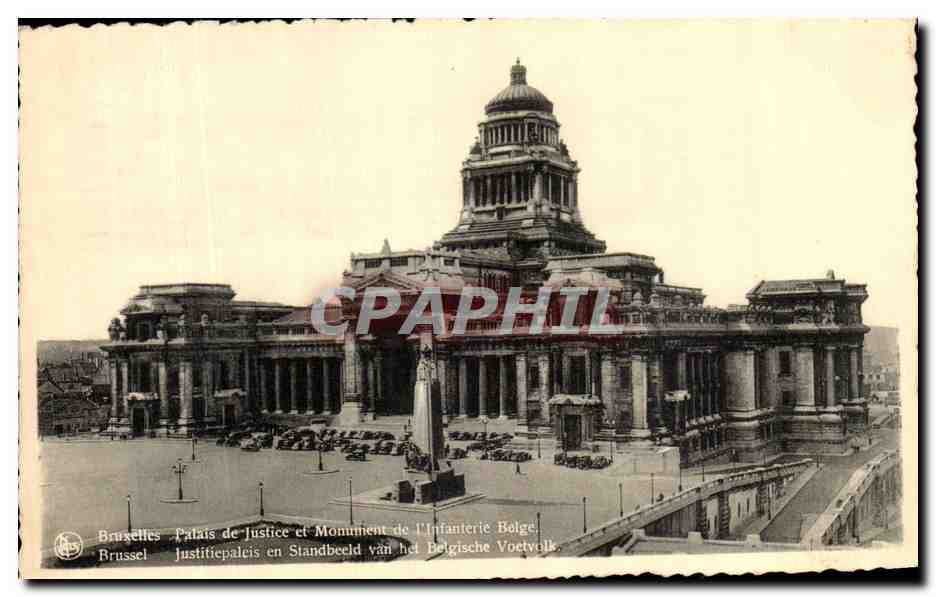 CPA Bruxelles Palais de Justice et Monument de L'Intanterie Bolge