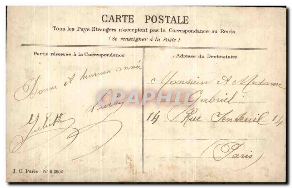 CPA Fantaisie Bonen annee — Verso