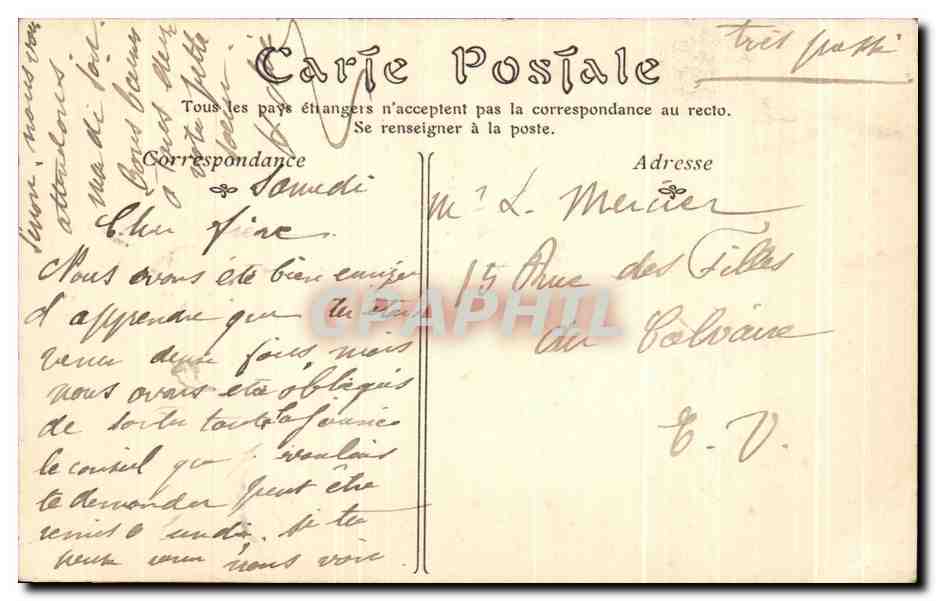 CPA Musee du Luxembourg Mireille  — Verso