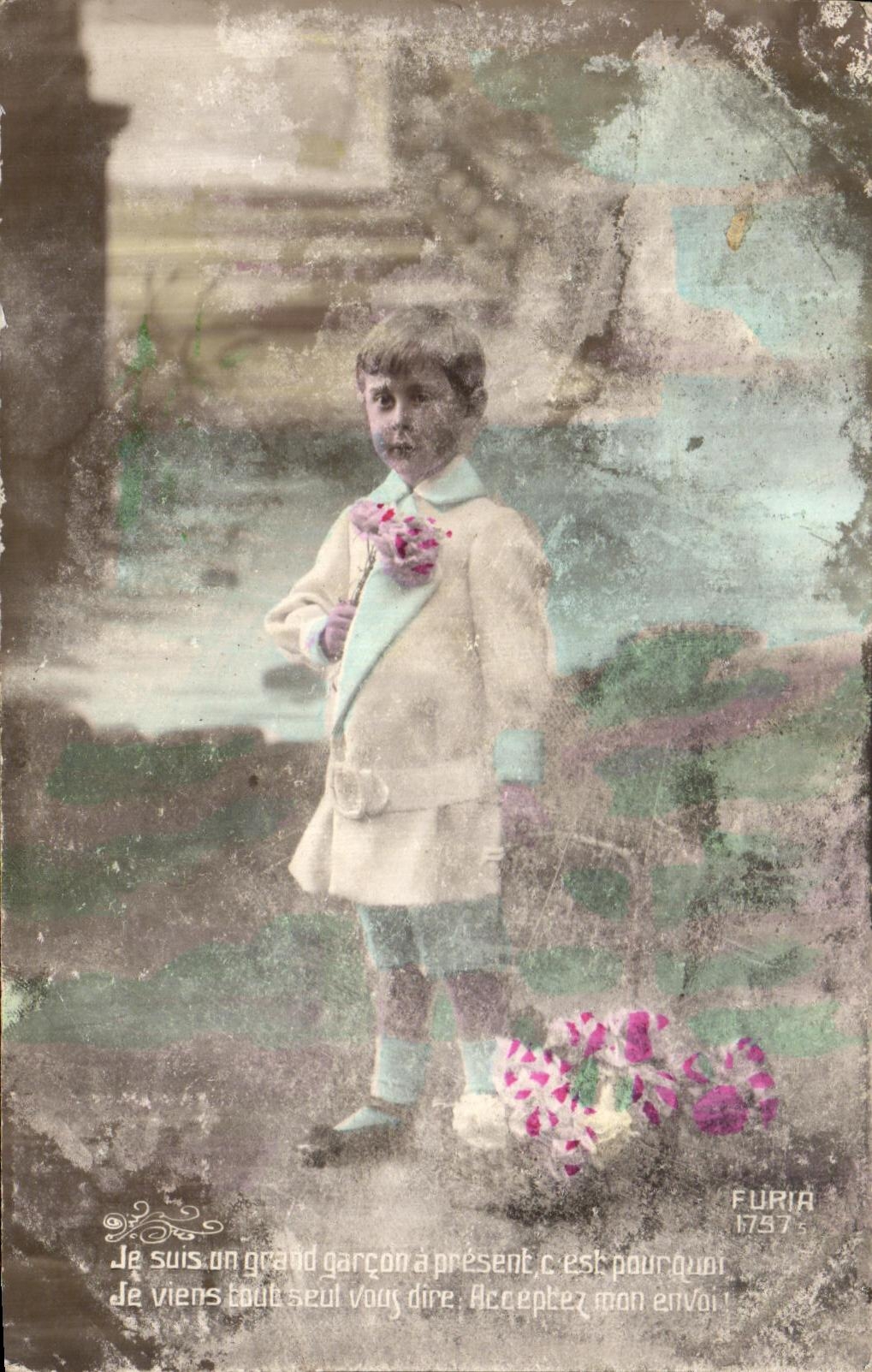 Enfant offrant des fleurs — FURIA 1757