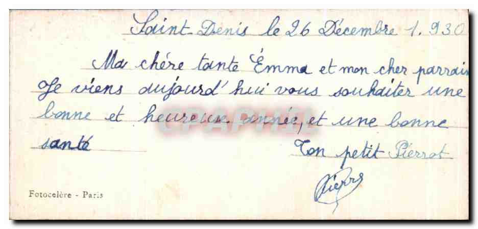 CPA Fantaisie Bonen annee — Rückseite