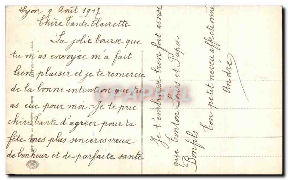 CPA Fantaisie Fleurs  — Verso