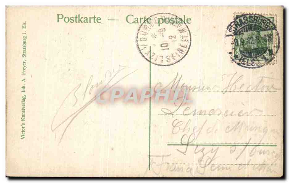 CPA Strassburg Strasbourg — Verso