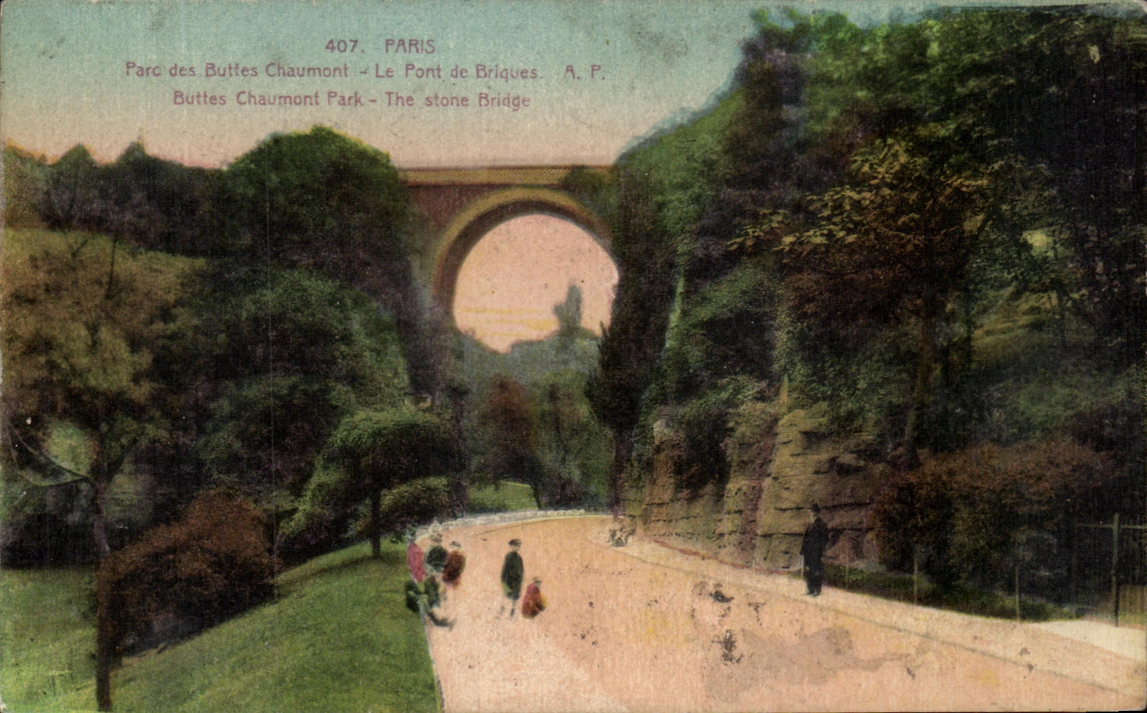 CPA Paris Paro Des Buttes chaument Le Pont De Brlques 