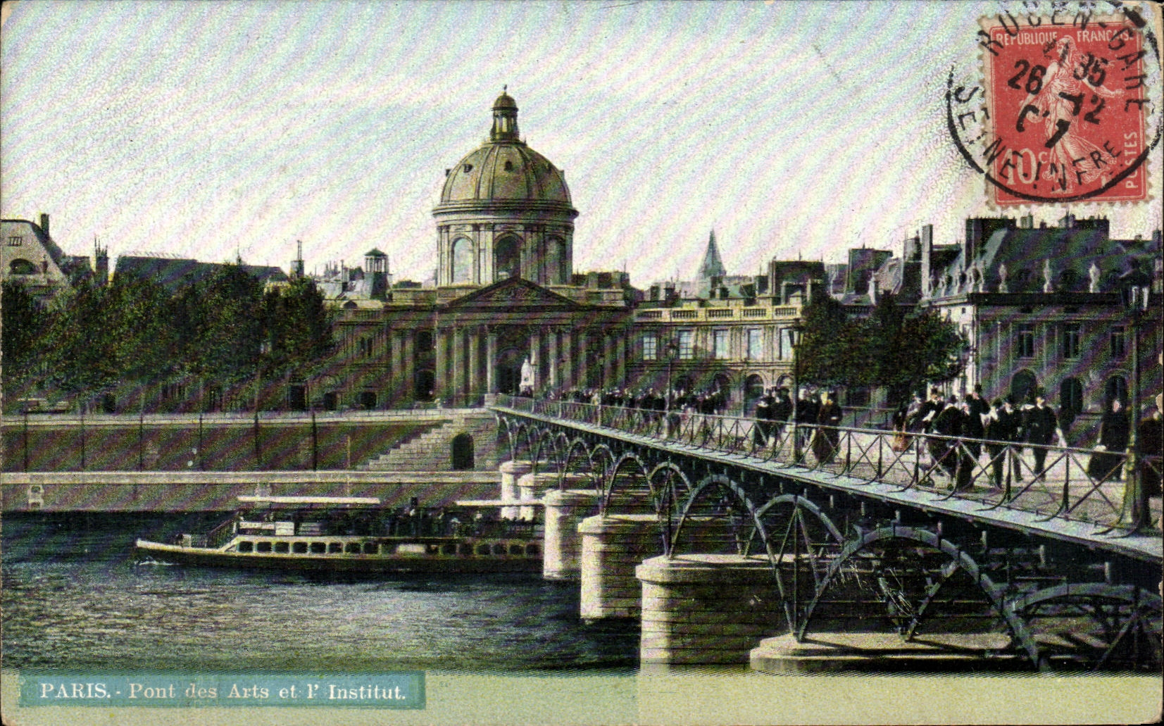 CPA Paris Pont Des Arts Et L'Institut Peniche 
