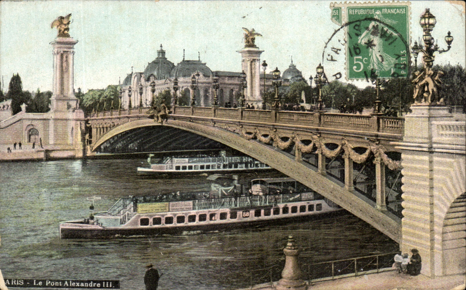 CPA Paris Le Poat Alexandre III peniche 