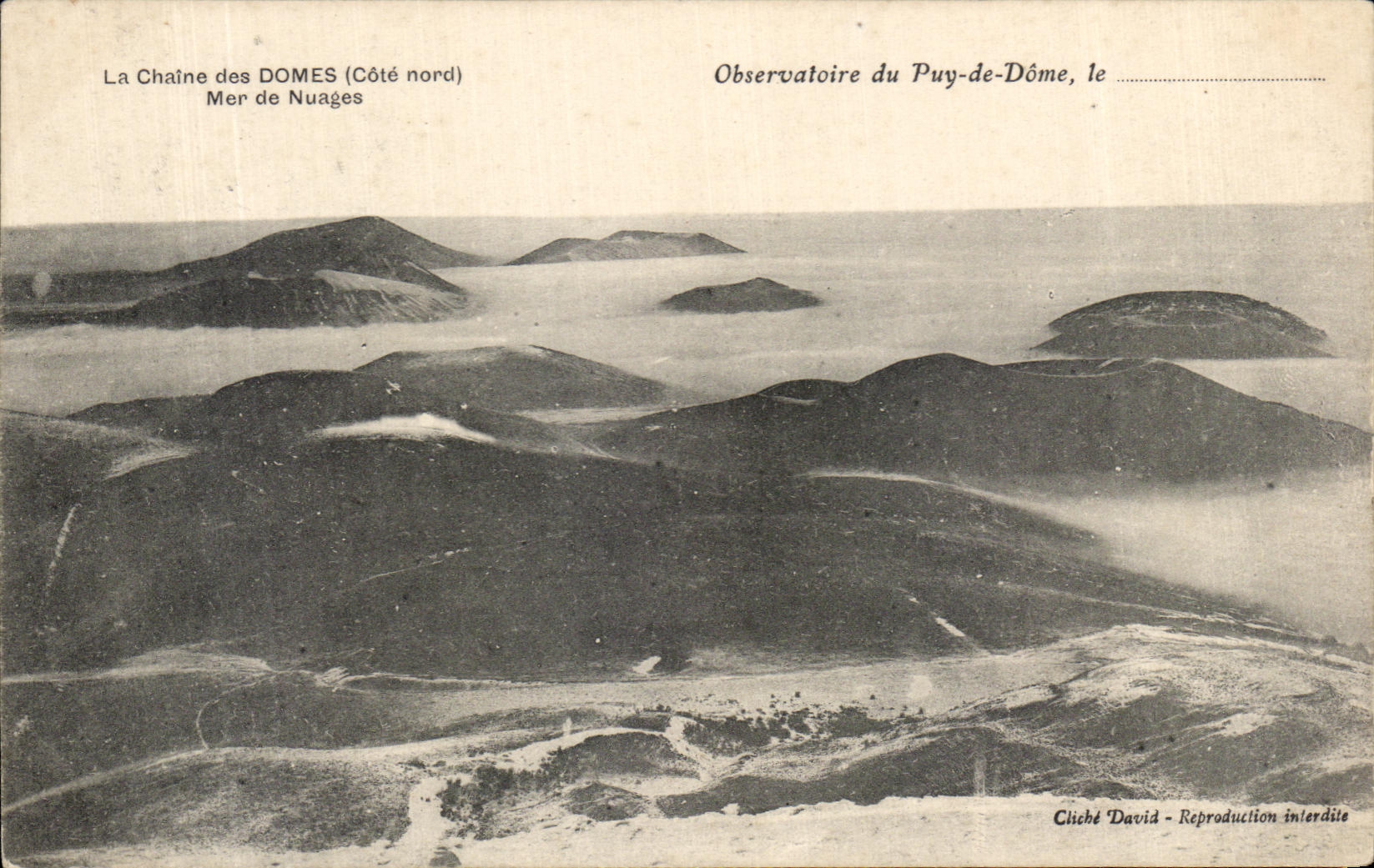 La Chaîne des DOMES (Côté nord) — Mer de Nuages — Observatoire du Puy-de-Dôme — Cliché David