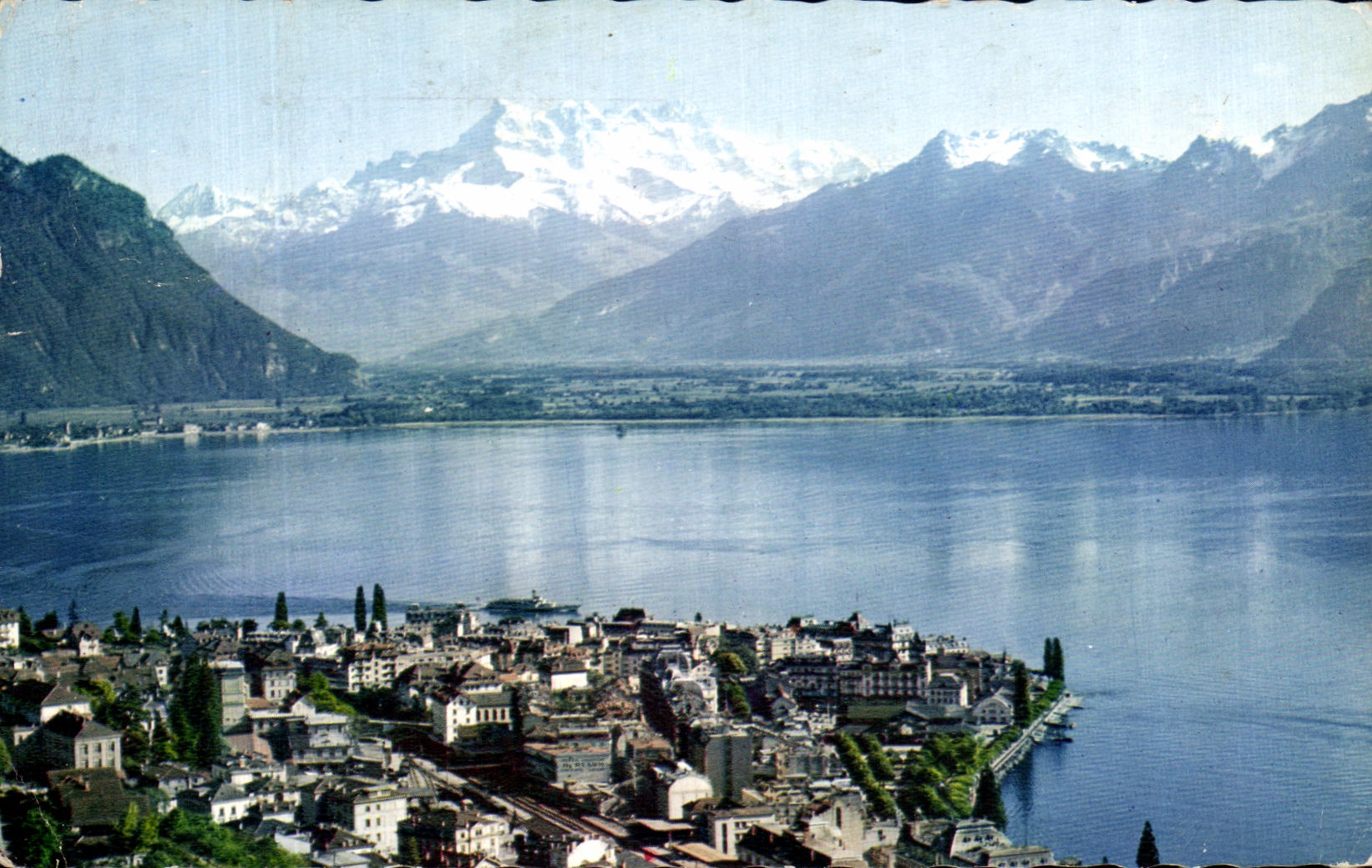 CPSM Montreux Vue Generale Et Les Dents Du Midi